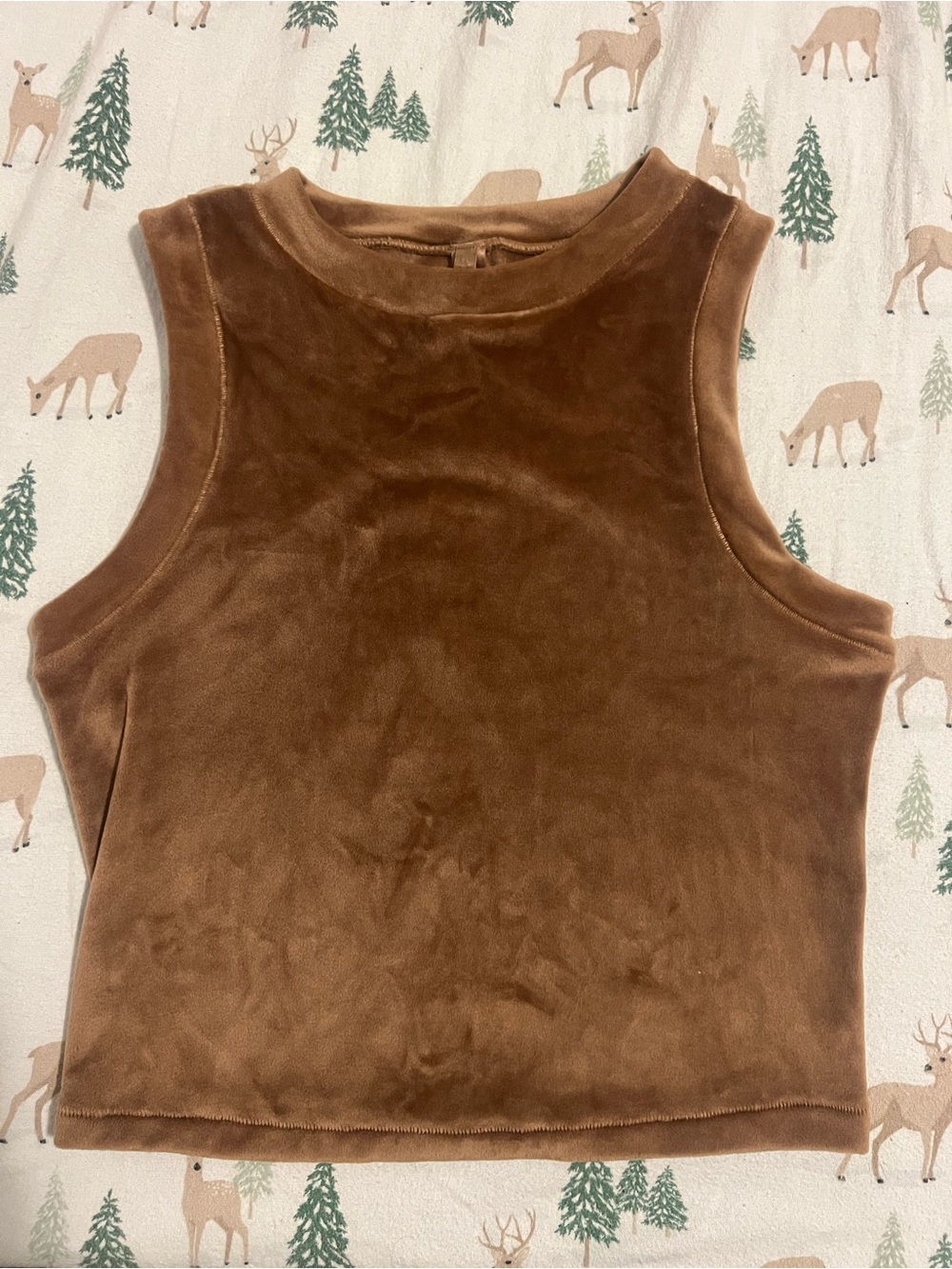 SKIMS Velvet Sleeveless Tank Top in Brown